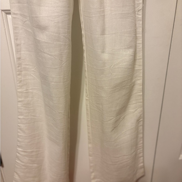 High Waist Cream Drawstring Pants - Picture 4 of 11